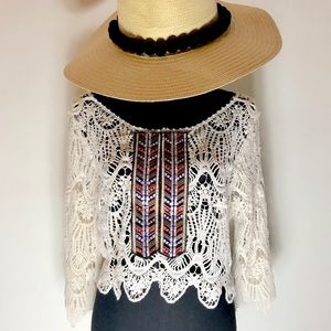 LF Crochet Embroidered Top